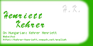 henriett kehrer business card